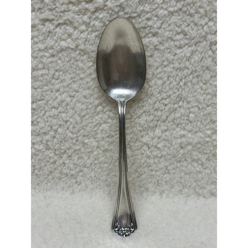 Wm Rogers & Son Serving Spoon Silver Kensington Pattern AA Silverplate 7.25in